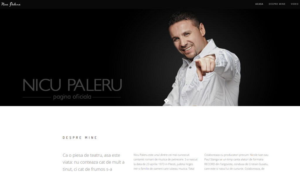 Nicu Paleru – artist de muzică de petrecere, site oficial realizat de WTZ Media